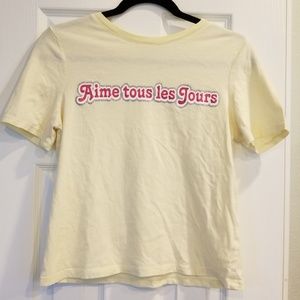 H&M pale yellow t-shirt